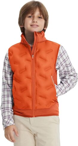 M MAELREG Boys Puffer Vest Lightweight Sleeveless Quilted Full Zip Jacket Winter Warm Water Resistant for Outdoor Activities in Saudi Arabia