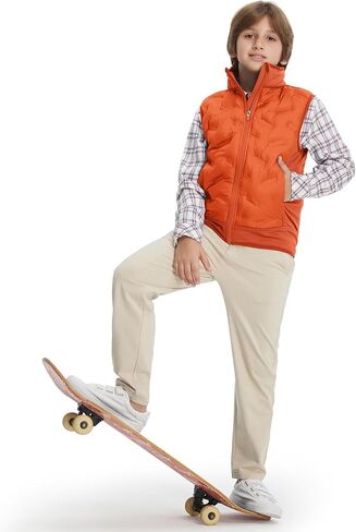 M MAELREG Boys Puffer Vest Lightweight Sleeveless Quilted Full Zip Jacket Winter Warm Water Resistant for Outdoor Activities in Saudi Arabia