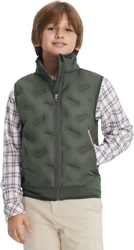 M MAELREG Boys Puffer Vest Lightweight Sleeveless Quilted Full Zip Jacket Winter Warm Water Resistant for Outdoor Activities in Saudi Arabia