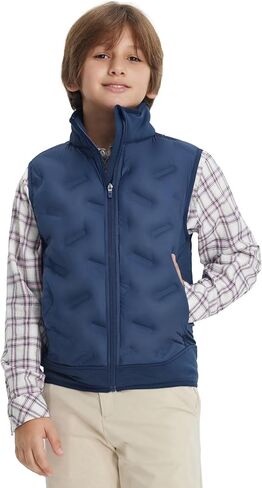 M MAELREG Boys Puffer Vest Lightweight Sleeveless Quilted Full Zip Jacket Winter Warm Water Resistant for Outdoor Activities in Saudi Arabia