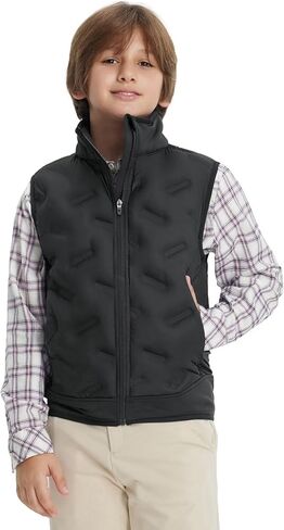 M MAELREG Boys Puffer Vest Lightweight Sleeveless Quilted Full Zip Jacket Winter Warm Water Resistant for Outdoor Activities in Saudi Arabia