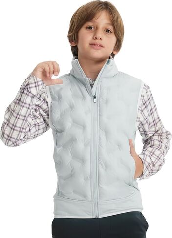 M MAELREG Boys Puffer Vest Lightweight Sleeveless Quilted Full Zip Jacket Winter Warm Water Resistant for Outdoor Activities in Saudi Arabia