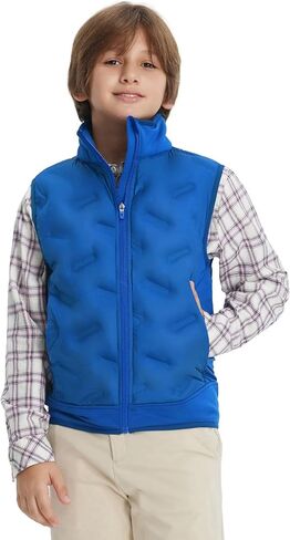 M MAELREG Boys Puffer Vest Lightweight Sleeveless Quilted Full Zip Jacket Winter Warm Water Resistant for Outdoor Activities in Saudi Arabia