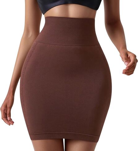 فساتين نصف تنورة لملابس الجسم، زلات للتحكم في البطن للنساء، فستان تنحيف الجسم بدون خياطة مريح in Kuwait