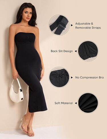 Strapless Shapewear Slip for Under Dresses Full Slip Dress for Women, Tummy Control Seamless Body Shaper in Saudi Arabia