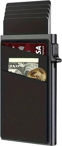 RFID Blocking Aluminum Alloy Credit Card Holder with Money Bag for Men in Saudi Arabia