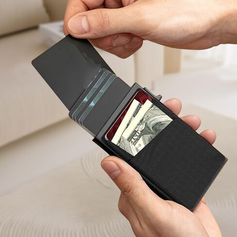 RFID Blocking Aluminum Alloy Credit Card Holder with Money Bag for Men in Saudi Arabia
