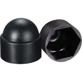 uxcell Plastic Dome Nut Protection Cap Covers, M4 Nut Cover Black 100pcs in Kuwait