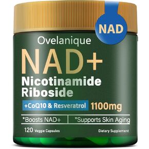 مكمل NAD مع نيكوتيناميد ريبوسيد وريسفيراترول | بديل مكمل NMNH| 1100 ملغ من مركب NAD+ مع فيتوسوم كيرسيتين وCoQ10 | توصيل الجسيمات الشحمية للطاقة والشيخوخة الصحية، 120 كبسولة in Kuwait