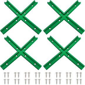 8PCS T-Track Intersection for Woodworking with Screws,Double-Cut Jig Profile Universal T-Tracks Red in Kuwait