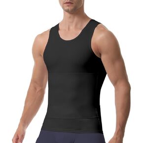 Mens Compression Shirt Slimming Body Shaper Vest Gynecomastia Compression Shirt in Saudi Arabia