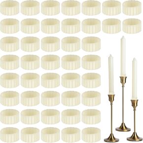 22 قطعة من شموع مطاطية، مقابض شموع مستدقة، حامل حلقات شموع من السيليكون للأكواب المستدقة تناسب مقابض الشموع القياسية لحفلات الزفاف وديكور المنزل in Kuwait