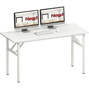 تحتاج إلى مكتب قابل للطي - 31 1/2 بوصة بدون تجميع طاولة كمبيوتر صغيرة قابلة للطي، مكتب كتابة قوي وشديد التحمل للمساحات الصغيرة، إطار أسود وأسود in Kuwait