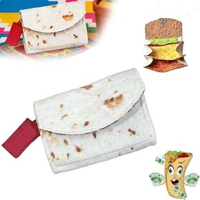 محفظة بوريتو مع حقيبة رقائق معدنية، محفظة جلدية عملاقة من تورتيلا، منظم حامل بطاقات السفر، غلاف تخزين مبتكر in Kuwait