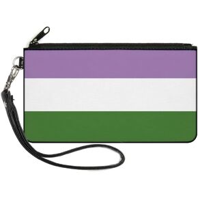 Buckle-Down Wallet, Zip Pouch, Flag Genderqueer Lavender White Green, Canvas in Saudi Arabia