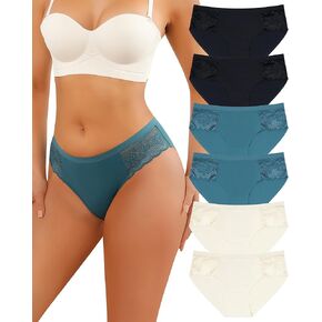 LEVAO Seamless Underwear for Women Lace Cheeky Bikini No Show Hipster Soft Cute Panties 6 Pack S-XXL in Kuwait