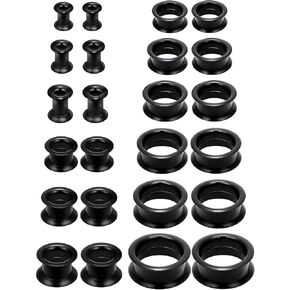6G-25mm Thick Silicone Ear Gauges Tunnels Stretching Kit Rubber Flesh Ear Plugs Gauges Double Flared Flexible Tunnel Earrings Gauge Kit for Women Men in Kuwait