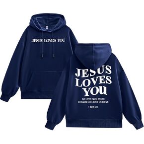 Christian Jesus Loves You Hoodies for Teen Religious Faith Sweatshirts Bible Verse Graphic Youth Thin Hoodies in Kuwait