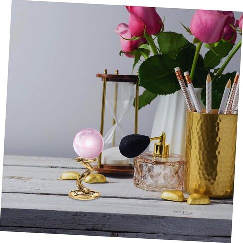 Snake Shaped Crystal Ball Display Stand Metal Holder for Glass Spheres Decorative Base for Garden Orbs Gazing Globes and Eggs Khaki Home Office Decor in Saudi Arabia