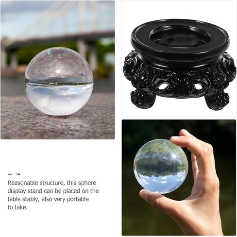 DOITOOL Wooden Stand for Crystal Sphere Crystal Ball Stand Gazing Ball Stand Pendulum Stand Quartz Ball Orb Holder Egg Base Hollow Wood Stand for Display, 8x8x5cm in Saudi Arabia