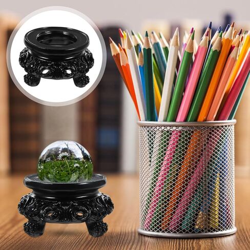 DOITOOL Wooden Stand for Crystal Sphere Crystal Ball Stand Gazing Ball Stand Pendulum Stand Quartz Ball Orb Holder Egg Base Hollow Wood Stand for Display, 8x8x5cm in Saudi Arabia