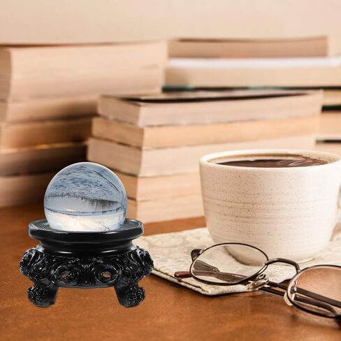 DOITOOL Wooden Stand for Crystal Sphere Crystal Ball Stand Gazing Ball Stand Pendulum Stand Quartz Ball Orb Holder Egg Base Hollow Wood Stand for Display, 8x8x5cm in Saudi Arabia