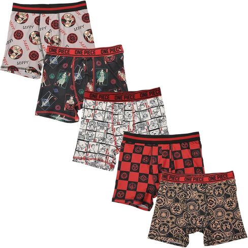 Bioworld One Piece Characters & Icons All-Over Print Boy's 5-Pack Boxer Briefs in Saudi Arabia