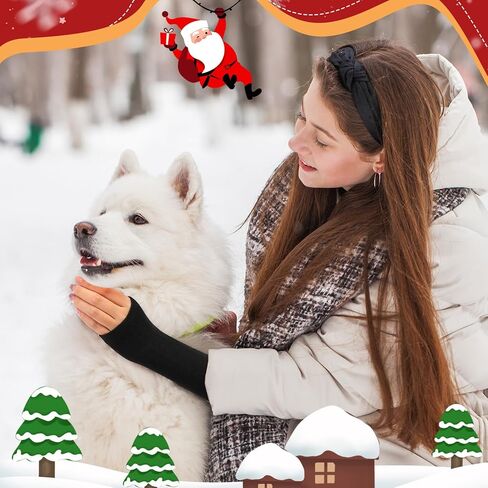 6 أزواج من قفازات البانك القوطية الطويلة بدون أصابع، قفازات مخططة لتدفئة الذراع، قفازات بفتحة الإبهام للنساء in Kuwait