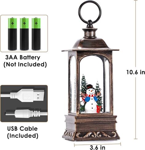 سنو غلوب زينة عيد الميلاد، 6H المضاءة سنو غلوب فانوس سنو غلوب الموسيقية لديكور مهرجان عيد الميلاد (سانتا ومزلقة) in Kuwait