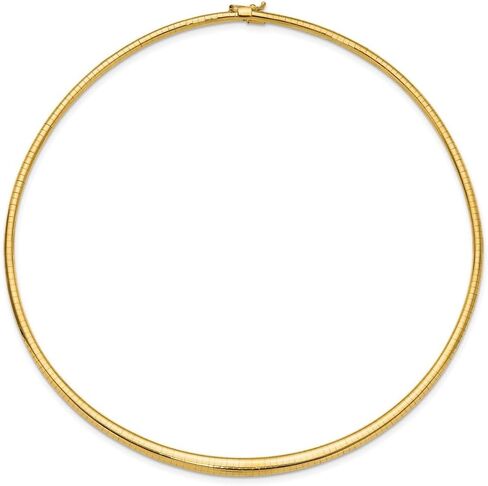 Diamond2Deal 14k Yellow Gold 6mm Graduated Omega Necklace 16" in Saudi Arabia