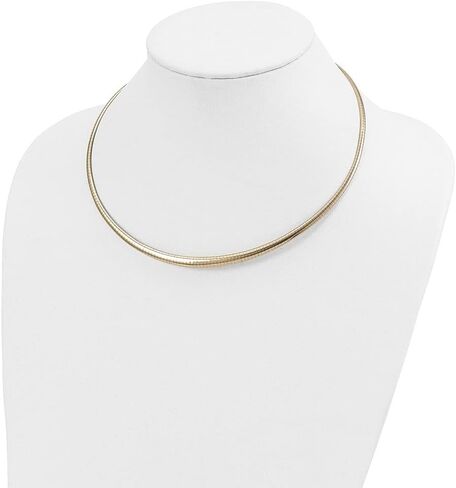 Diamond2Deal 14k Yellow Gold 6mm Graduated Omega Necklace 16" in Saudi Arabia