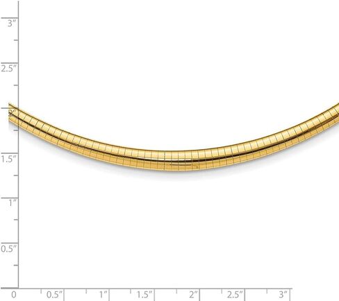 Diamond2Deal 14k Yellow Gold 6mm Graduated Omega Necklace 16" in Saudi Arabia