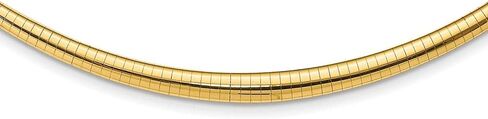 Diamond2Deal 14k Yellow Gold 6mm Graduated Omega Necklace 16" in Saudi Arabia