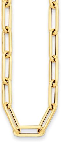 Diamond2Deal 14K Yellow Gold Polished 8.4 mm Hollow Paperclip Link Chain Necklace 18" to 34" in Saudi Arabia