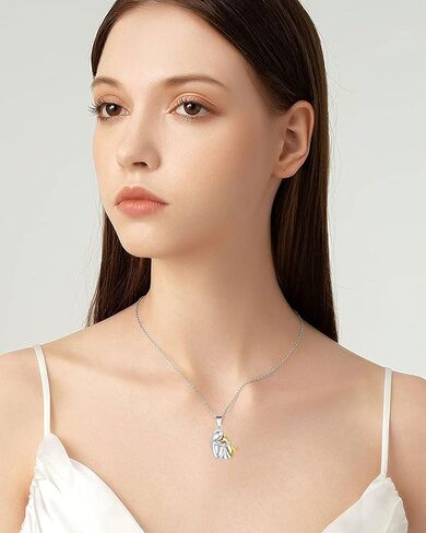 925 Sterling Silver Necklace, Animal Pendant Jewelry Gift,black in Saudi Arabia