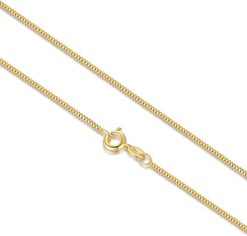 قلادات مطلية بالذهب عيار 14 قيراط للنساء 1 مم مطلية بالذهب على شكل صندوق سلسلة قلادة للنساء سلسلة مربعة للرجال وصلات مربعة حساسة قلادة سلاسل أنيقة للنساء على الطراز الحديث in Kuwait