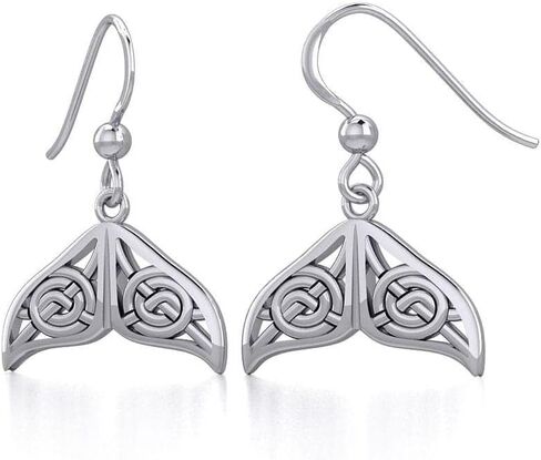 Jewelry Trends Celtic Knotwork Whale Tail Silver Dangle Earrings in Saudi Arabia
