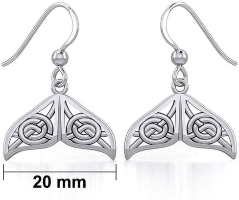 Jewelry Trends Celtic Knotwork Whale Tail Silver Dangle Earrings in Saudi Arabia