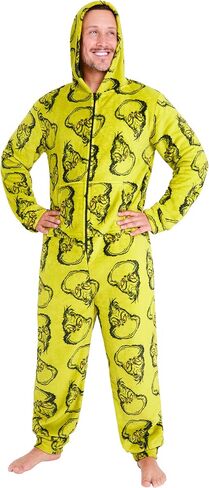 The Grinch Mens Fleece One Piece Pajamas With Hood, Cozy Loungewear in Saudi Arabia