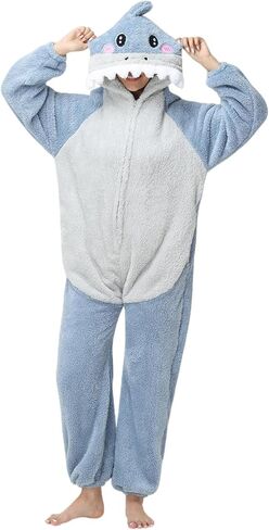 LATH.PIN Animal Plush Fleece Zipper Onesie Adult Costume Unisex Pajama Loungewear Zip Up Sleepwear in Saudi Arabia