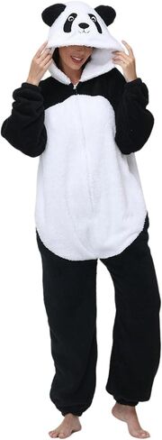 LATH.PIN Animal Plush Fleece Zipper Onesie Adult Costume Unisex Pajama Loungewear Zip Up Sleepwear in Saudi Arabia