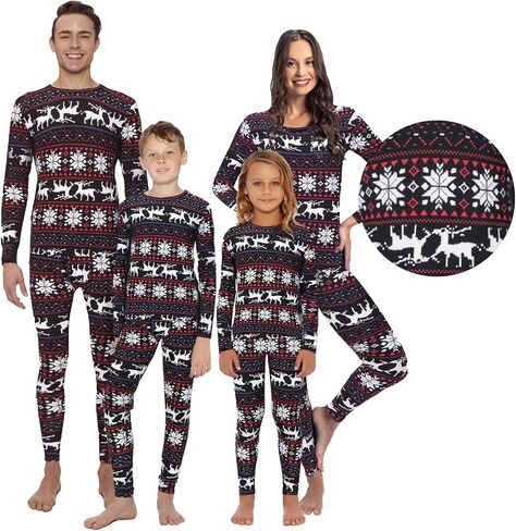 Rocky Christmas Reindeer Thermal Underwear - Pajamas Sets For Full Family (Men, Women, Boys & Girls) Matching Merry Xmas PJs in Saudi Arabia