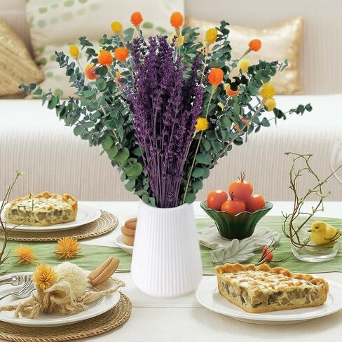 120 قطعة من الأوكالبتوس المجفف الحقيقي للاستحمام وباقة اللافندر المحفوظة، قطيفة طبيعية مقاس 17 بوصة، زهور مجففة لديكور المنزل العلاجي بالروائح in Kuwait