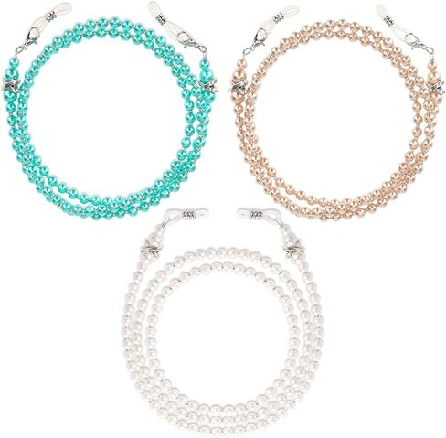 3 Pcs Pearl Eyeglass Chains for Women Pearl Lanyard Fashion Sunglasses Neck Cord Glasses Accessories Elegant Eyewear Retainer Chain in Saudi Arabia