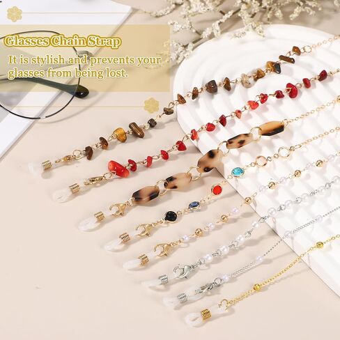 PATIKIL Glasses Chain Lanyard for Sunglasses, Gold Clasp With Rainbow Stones Glasses Chain Strap Adjustable Eyeglasses Holder Strap Around Neck for Women Sunglasses in Saudi Arabia