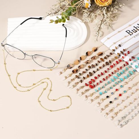 PATIKIL Glasses Chain Lanyard for Sunglasses, Gold Clasp With Rainbow Stones Glasses Chain Strap Adjustable Eyeglasses Holder Strap Around Neck for Women Sunglasses in Saudi Arabia