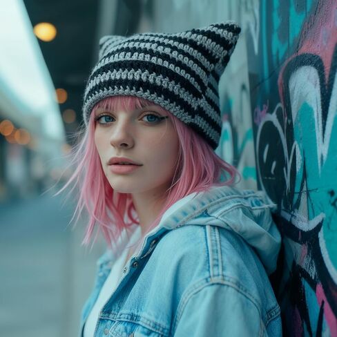 Jspupifip Y2k Beanie Cute Cat Crochet Hats with Kawaii Arm Warmers Grunge Accessories Layer Bracelets for Japanese Harajuke Cosplay Lolita Rave Festival, Anime Cosplay in Saudi Arabia