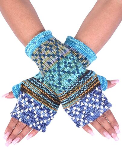 THE COLLECTION ROYAL Fingerless Hand Knitted Cozy Woolen Fingerless Mitten Gloves Handwarmer in Saudi Arabia