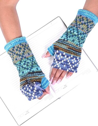 THE COLLECTION ROYAL Fingerless Hand Knitted Cozy Woolen Fingerless Mitten Gloves Handwarmer in Saudi Arabia
