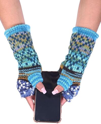 THE COLLECTION ROYAL Fingerless Hand Knitted Cozy Woolen Fingerless Mitten Gloves Handwarmer in Saudi Arabia